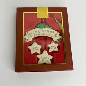Lenox Christmas 2007 Starry Wishes Ornament Love Joy Peace Porcelain in Orig Box